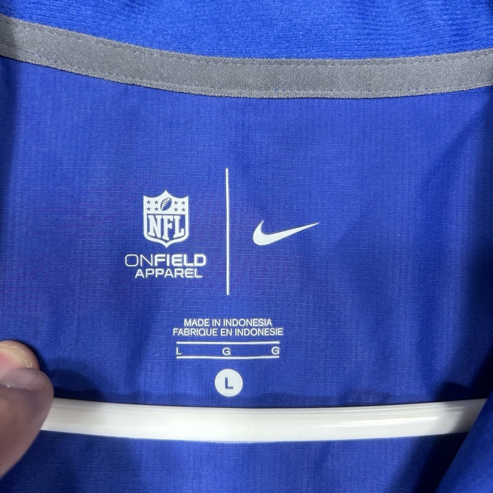 Nike On Field Bufflao Bills Sideline Coach Windbreaker Men L Blue Vented 1/4 zip - Picture 6 of 15